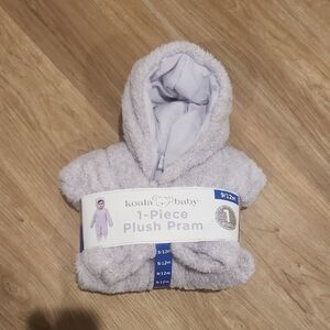 Koala Kids Gray Plush One Piece Bodysuit